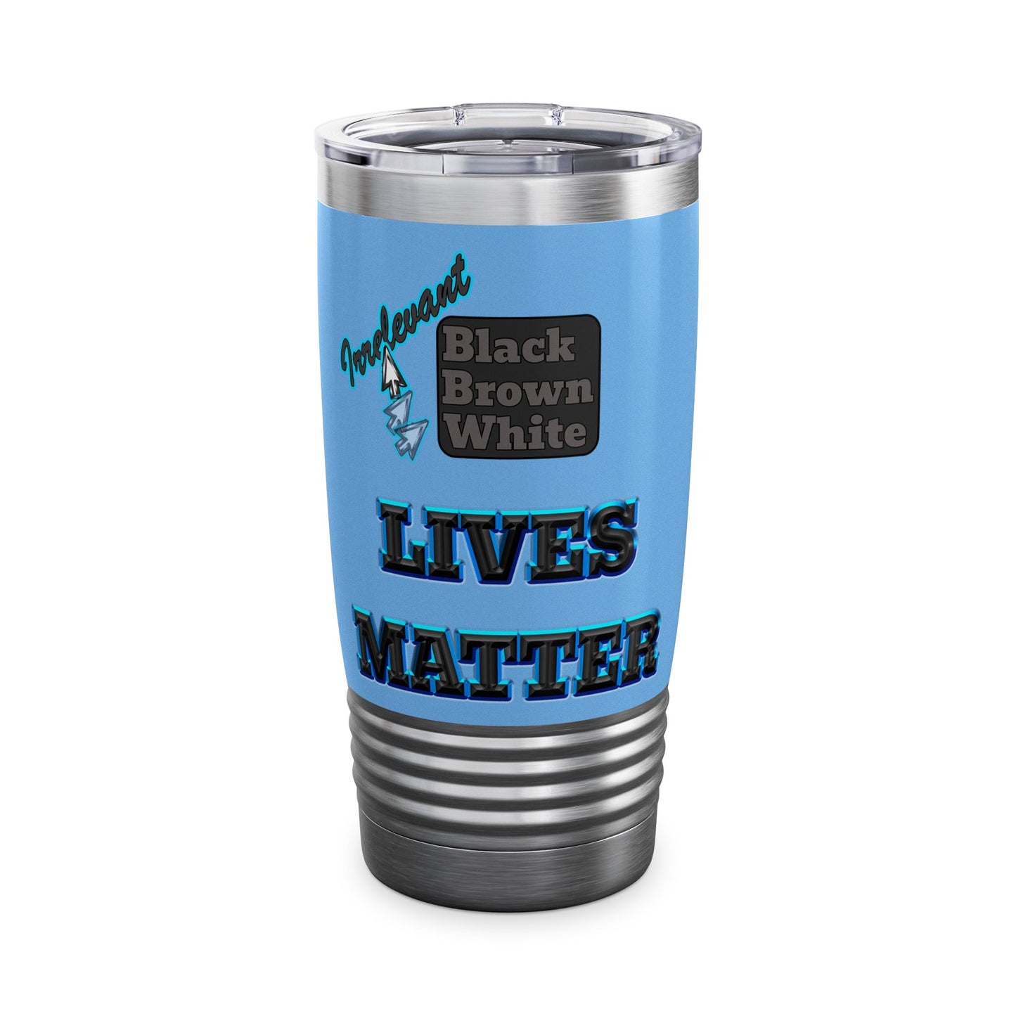 irrelevant - Ringneck Tumbler, 20oz (light blue)
