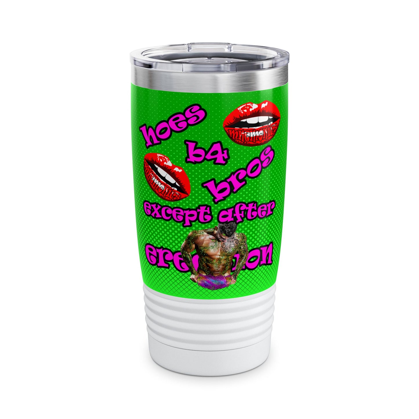 hoes b4 bros - Ringneck Tumbler, 20oz (logo green)