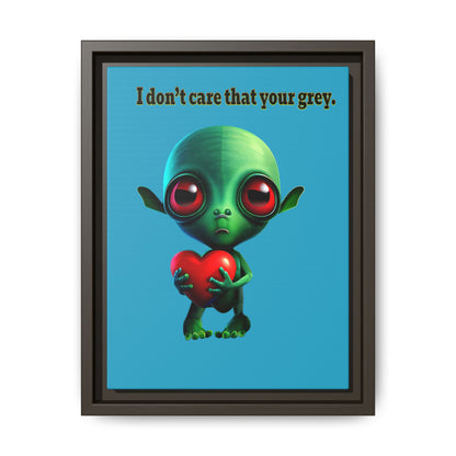 I don't care that your grey - framed canvas art (turquoise)