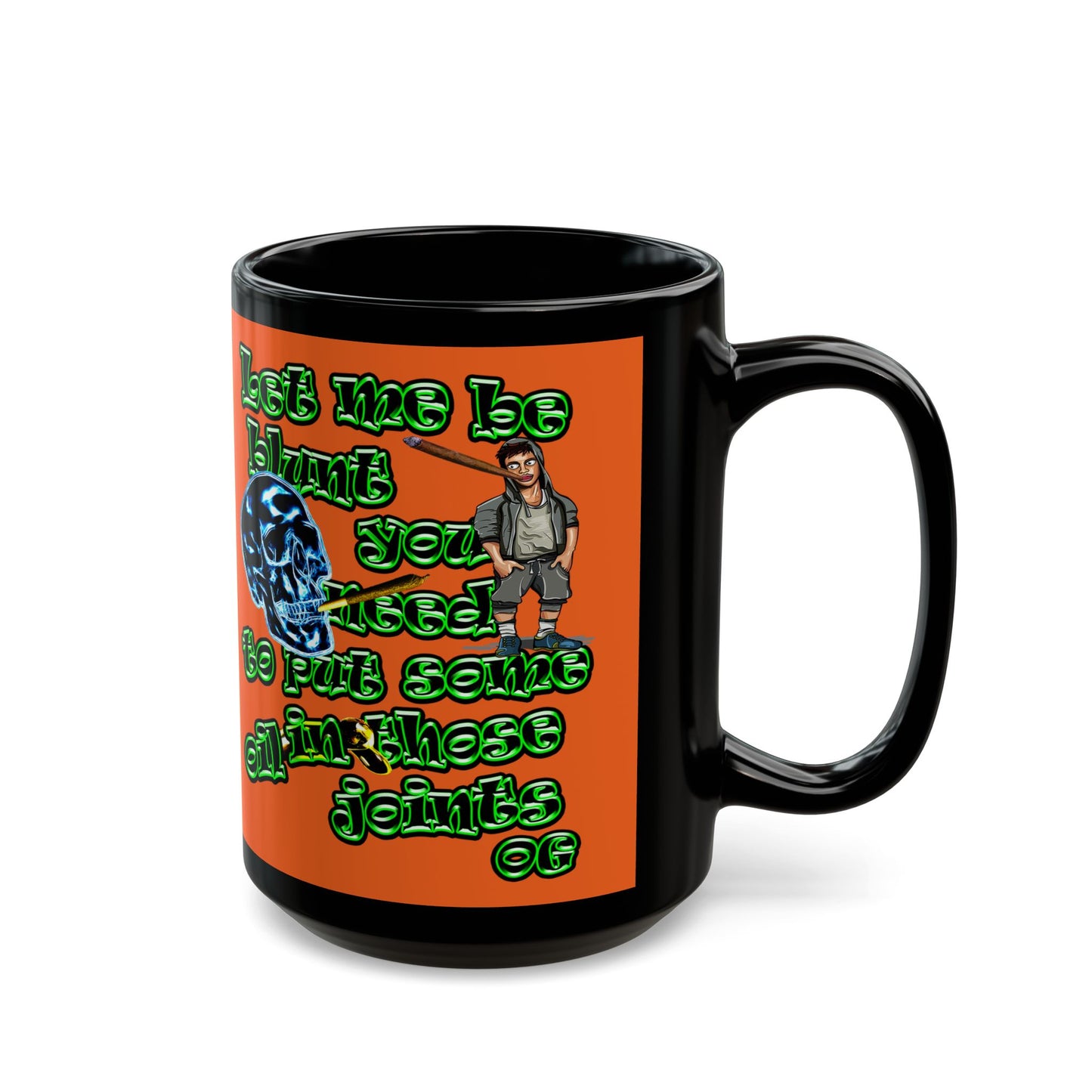 og - Black Mug (orange)