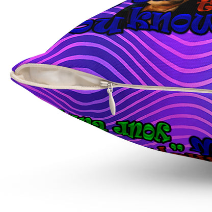 high noon - Spun Polyester Square Pillow - (purple wave)