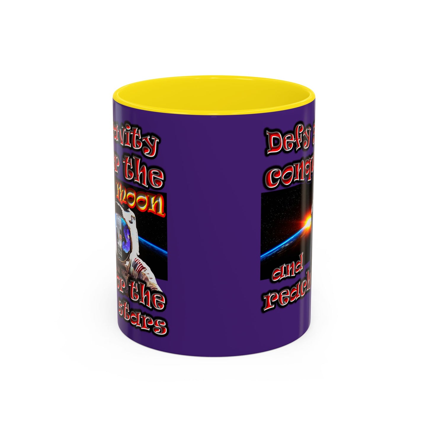 defy conquer reach - Accent Mug (purple)