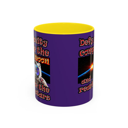 defy conquer reach - Accent Mug (purple)