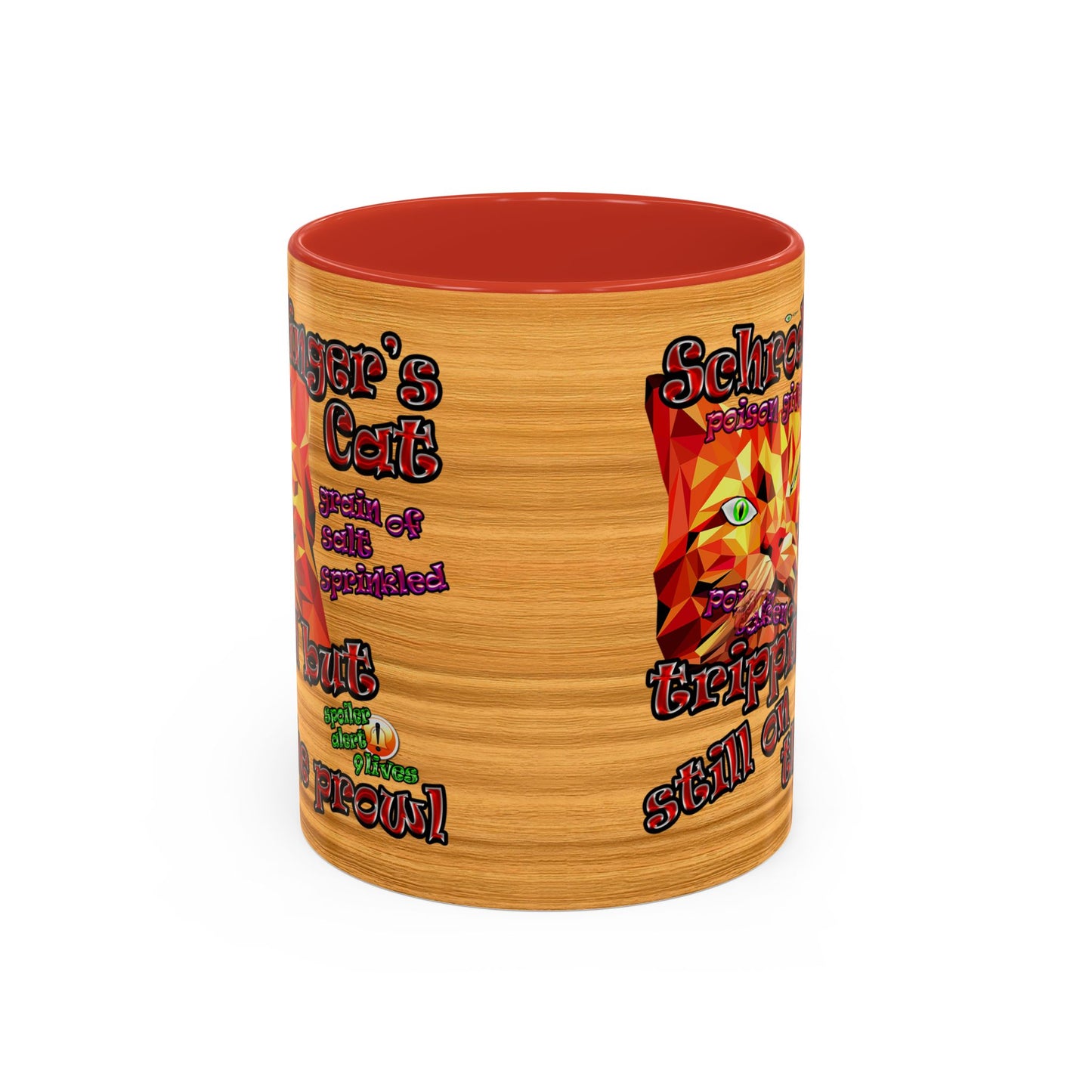 schrodinger's cat - Accent Mug (butterscotch wood finish)