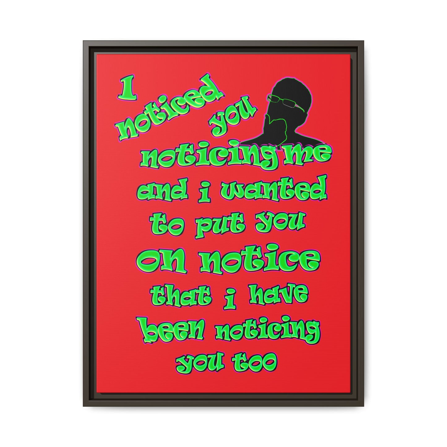 noticed you noticing - framed canvas art (red)