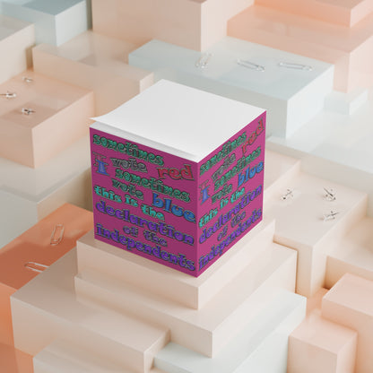 declaration of the independents - note cube (pink)
