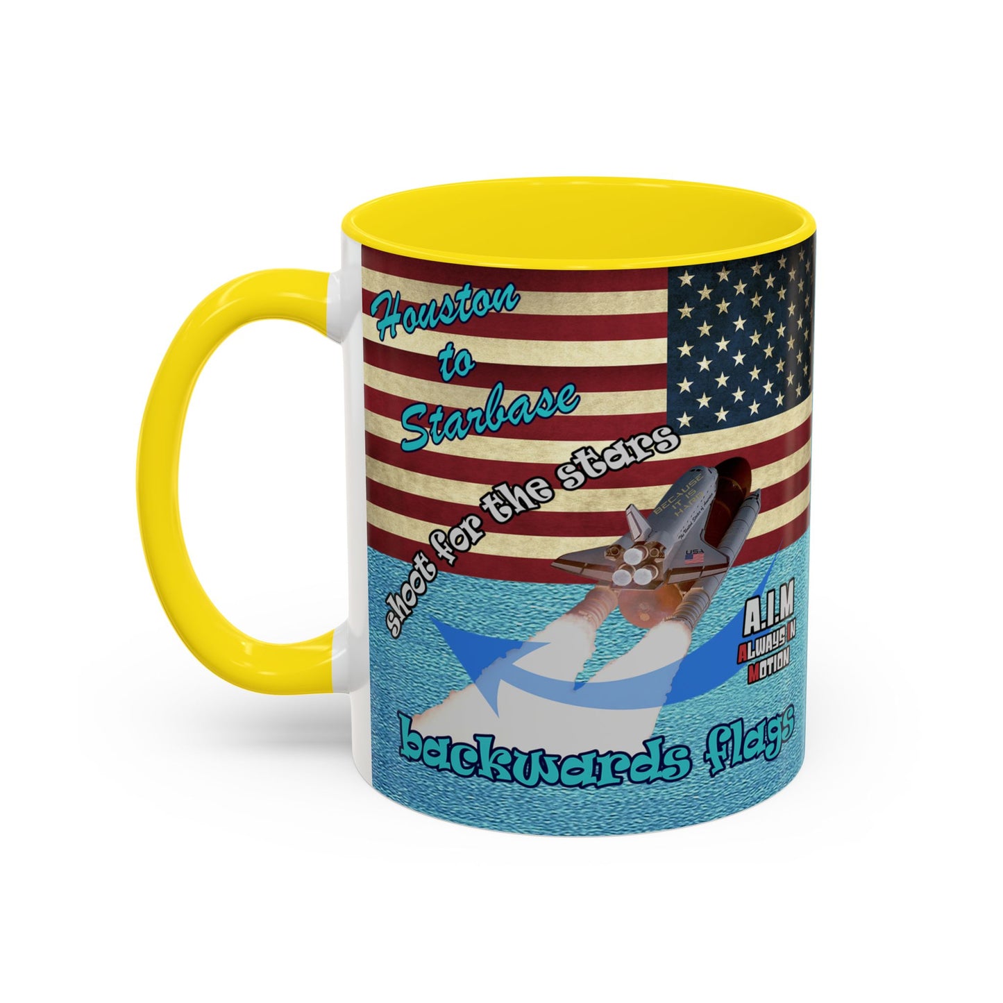 shoot for the stars - Accent Mug (faded blue)