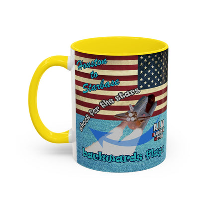 shoot for the stars - Accent Mug (faded blue)