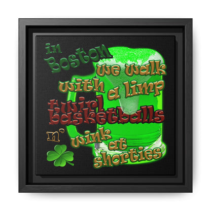 celtics logo - framed canvas art (black)