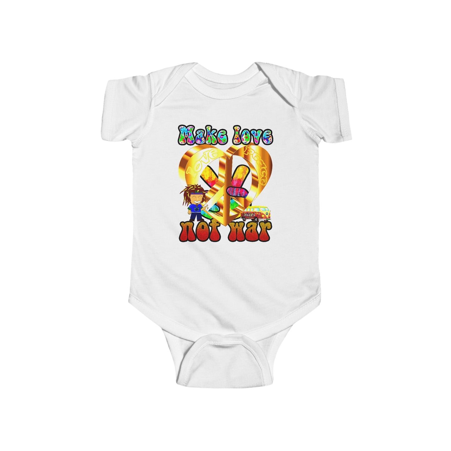 love peace - Infant Fine Jersey Bodysuit