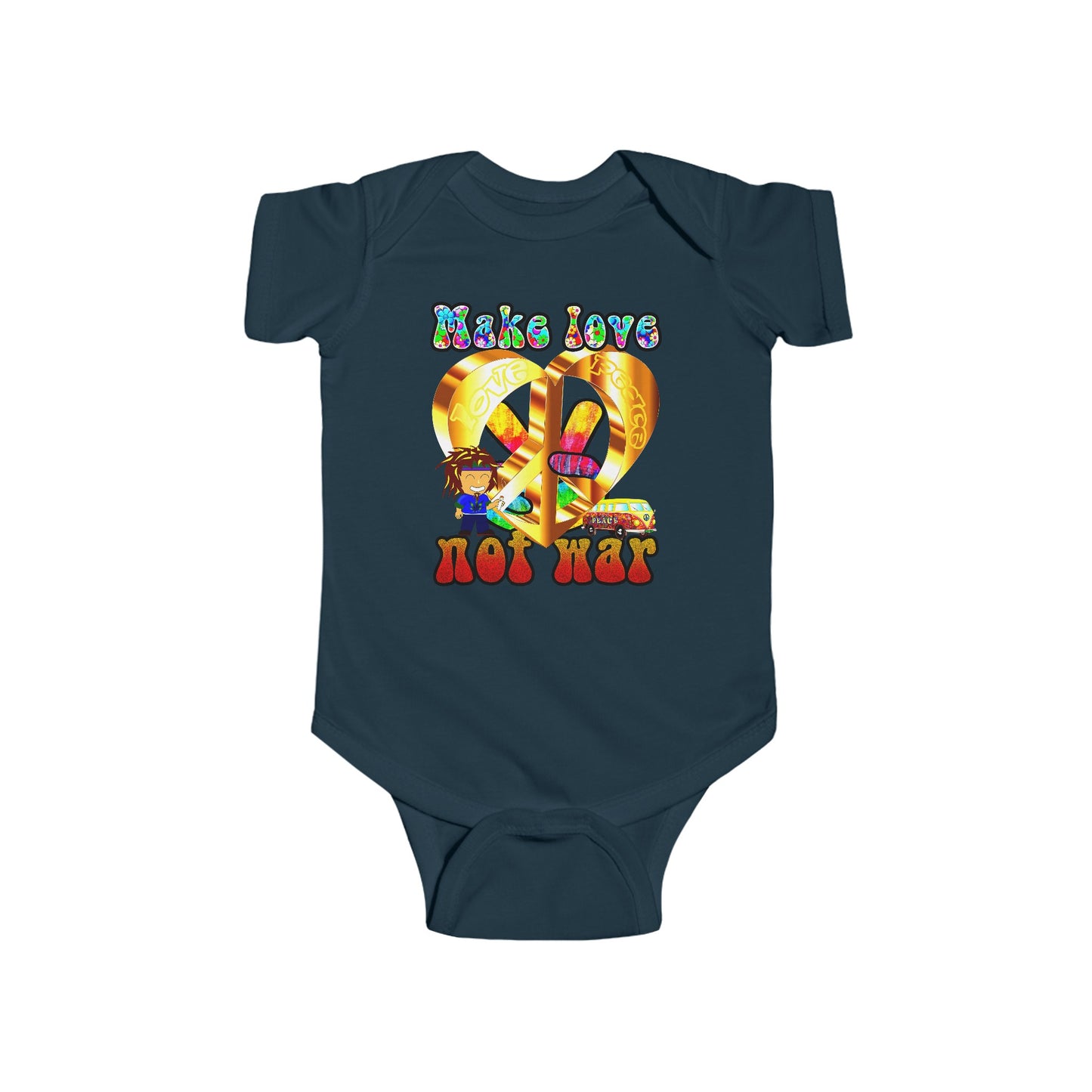 love peace - Infant Fine Jersey Bodysuit