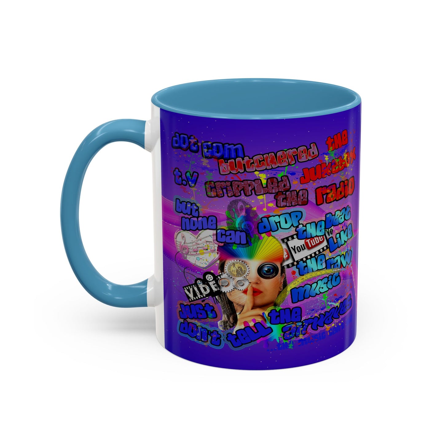 drop the beat - Accent Mug (purple-pink wave)