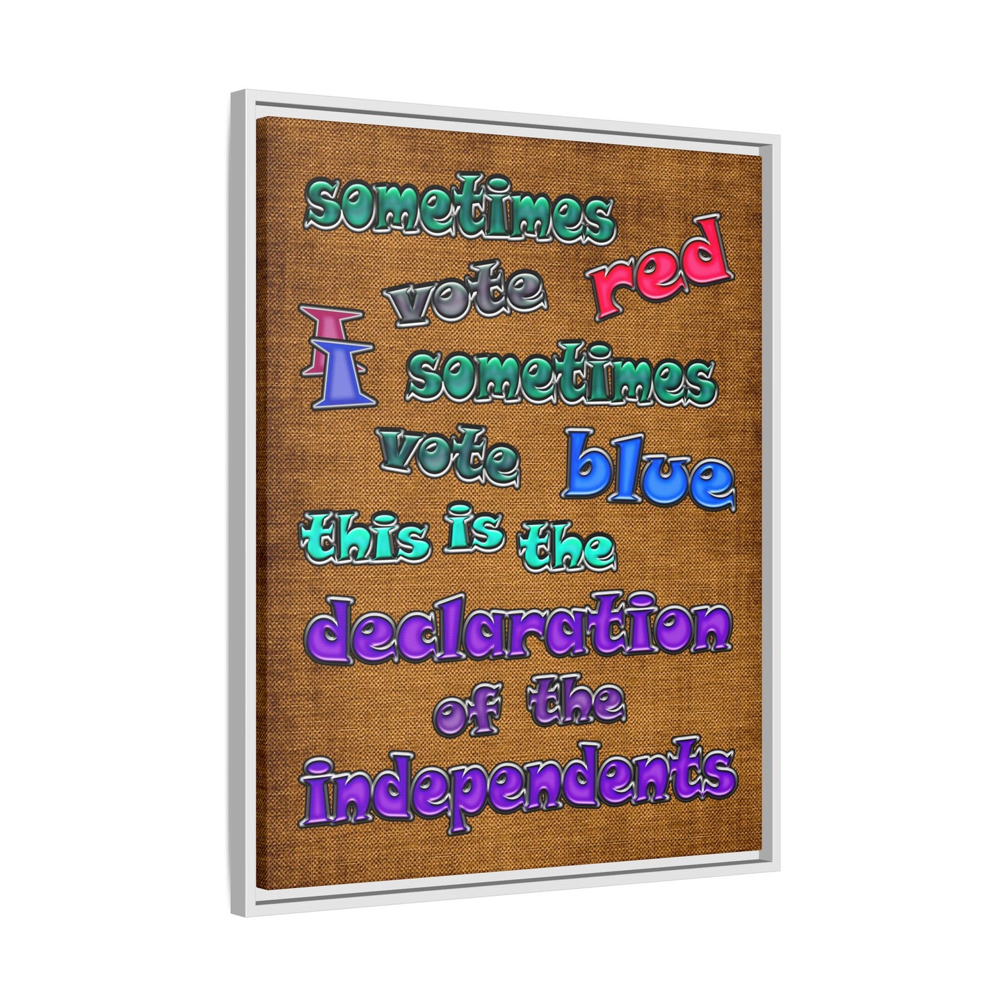 declaration of the independents - framed canvas art (brown papyrus)