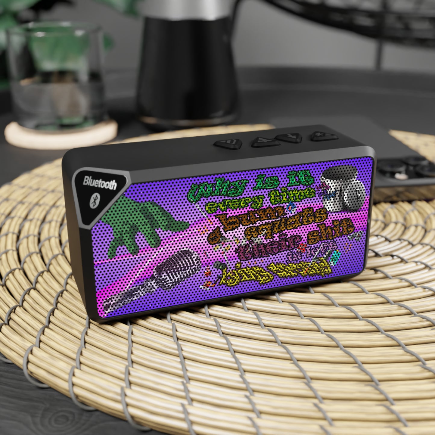 the bum's shit - Jabba Bluetooth Speaker (purple-pink wave)