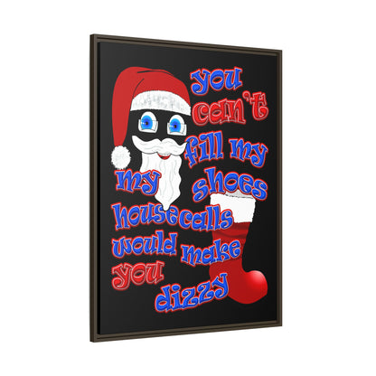 santa's shoes - framed canvas art (black)