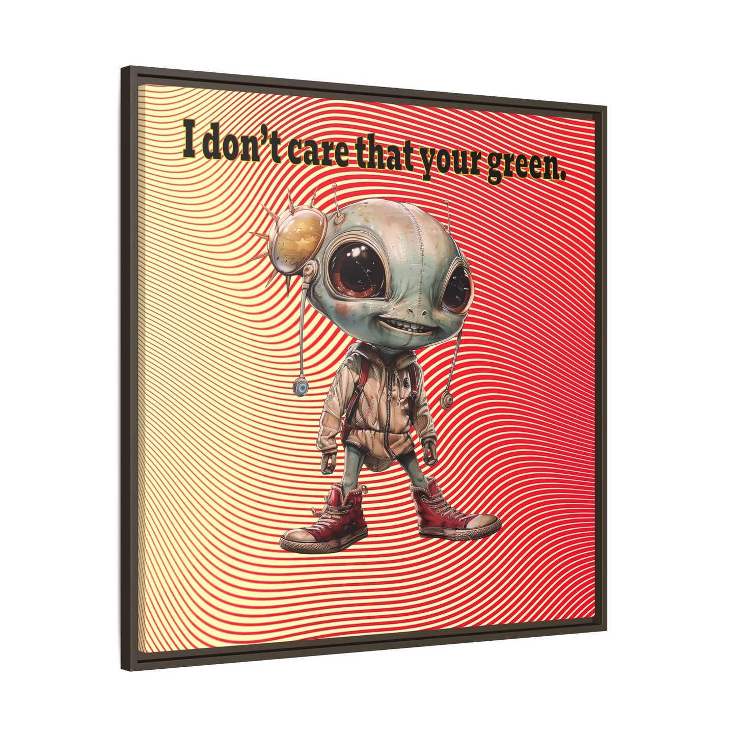 I don't care that your green - framed canvas art (yellow-orange wave)