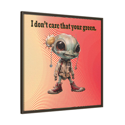 I don't care that your green - framed canvas art (yellow-orange wave)