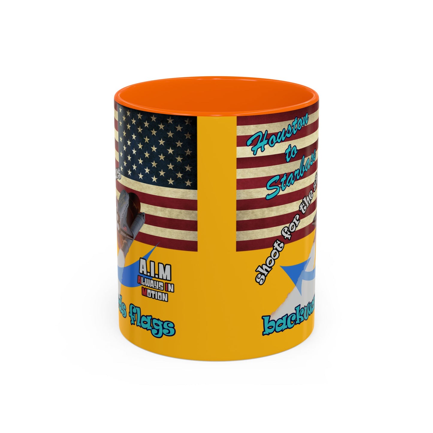 shoot for the stars - Accent Mug (yellow)