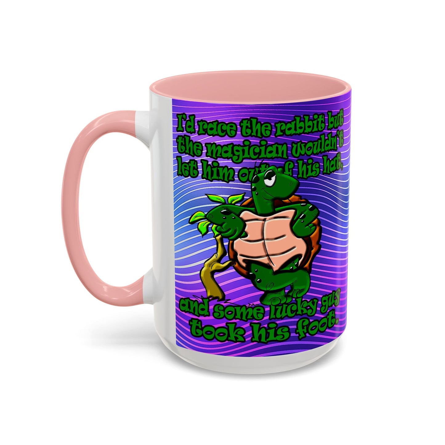 turtle race - Accent Mug (purple wave)