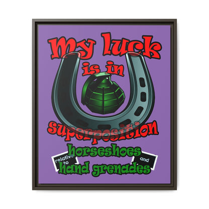 my luck - framed canvas art (light purple)