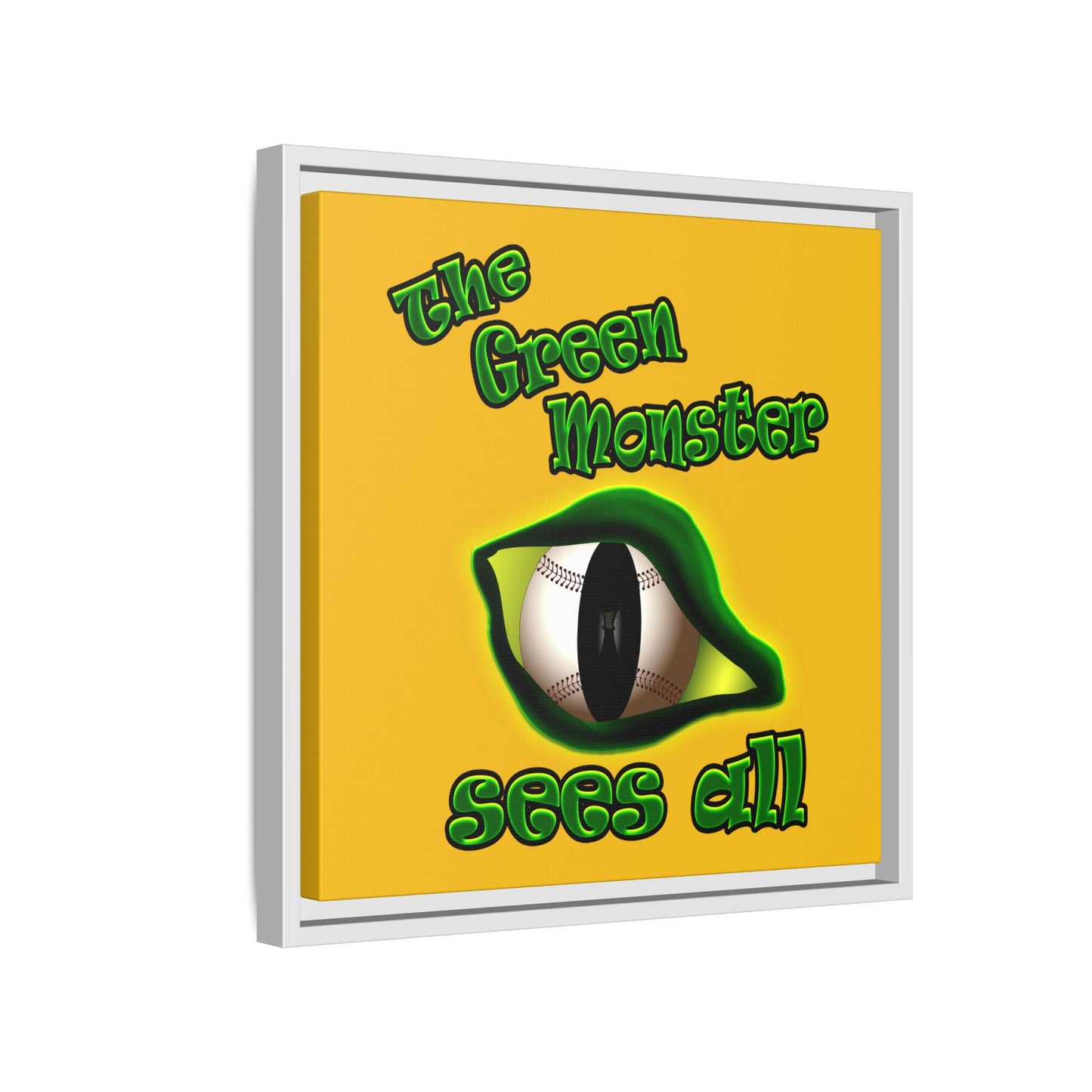 green monster - framed canvas art (yellow)