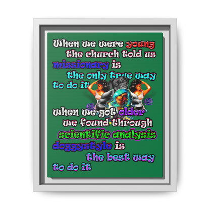 doggystyle - framed canvas art (dark green)