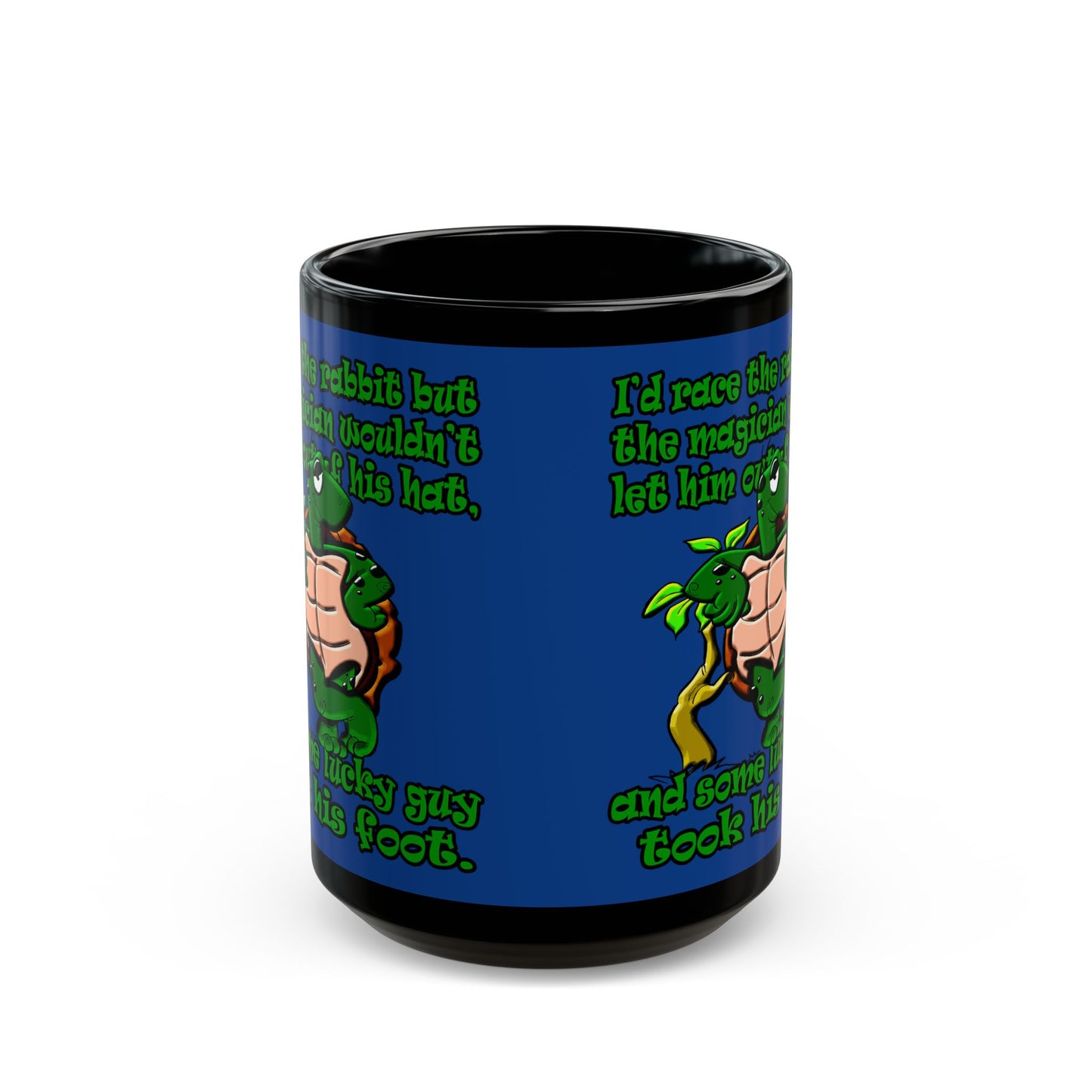 turtle race - Black Mug (dark blue)