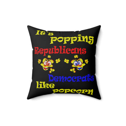 popping like popcorn - Faux Suede Square Pillow - (black)