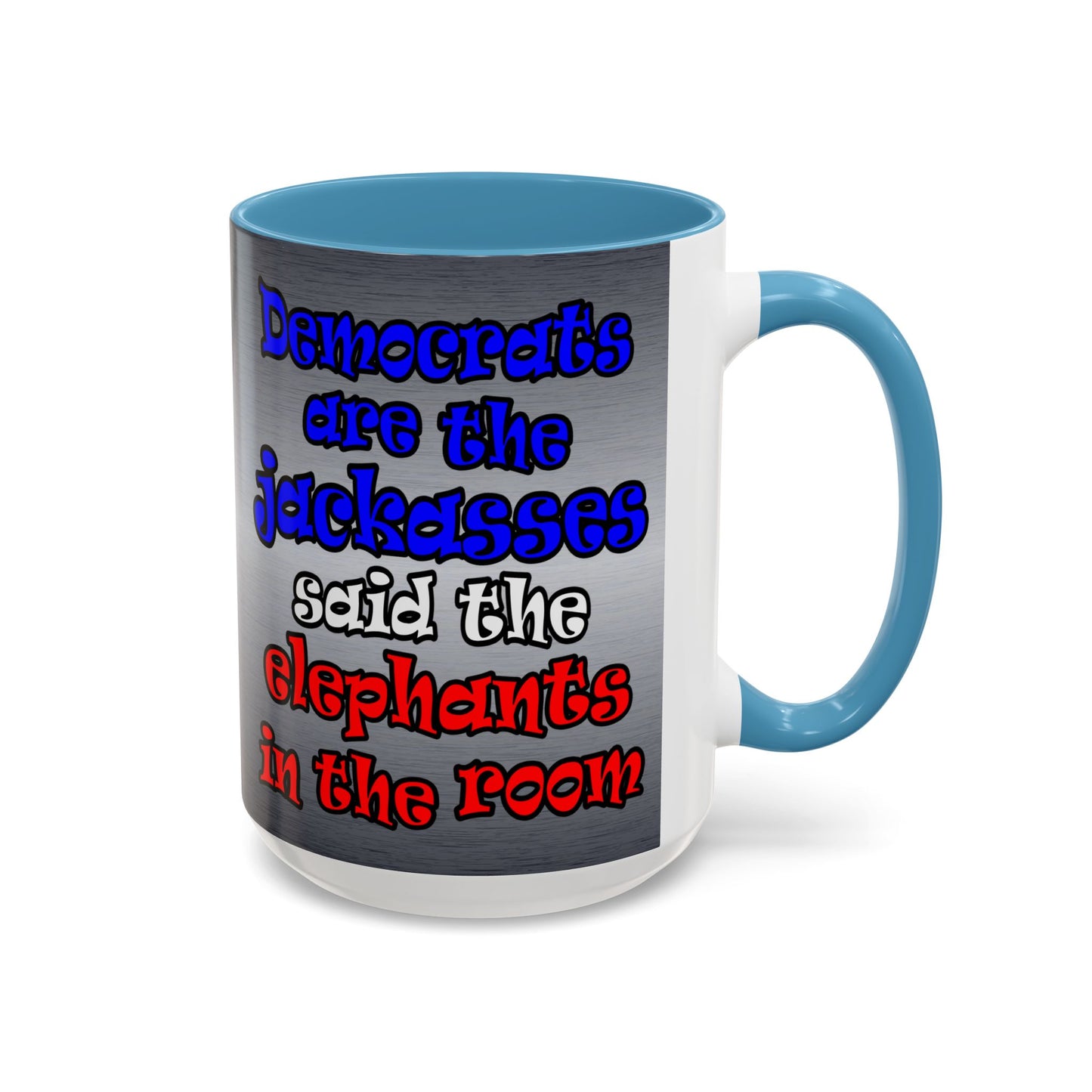 donkeys and elephants - Accent Mug (brushed nickel)