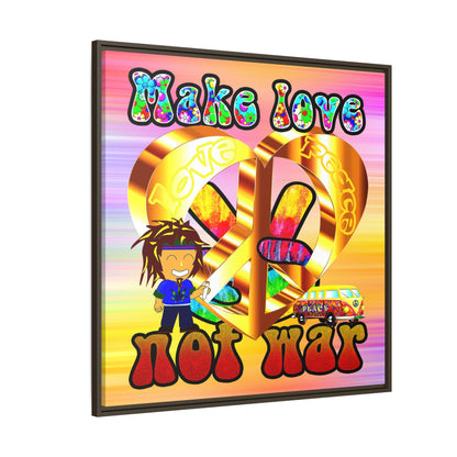 love peace - framed canvas art (color blur)