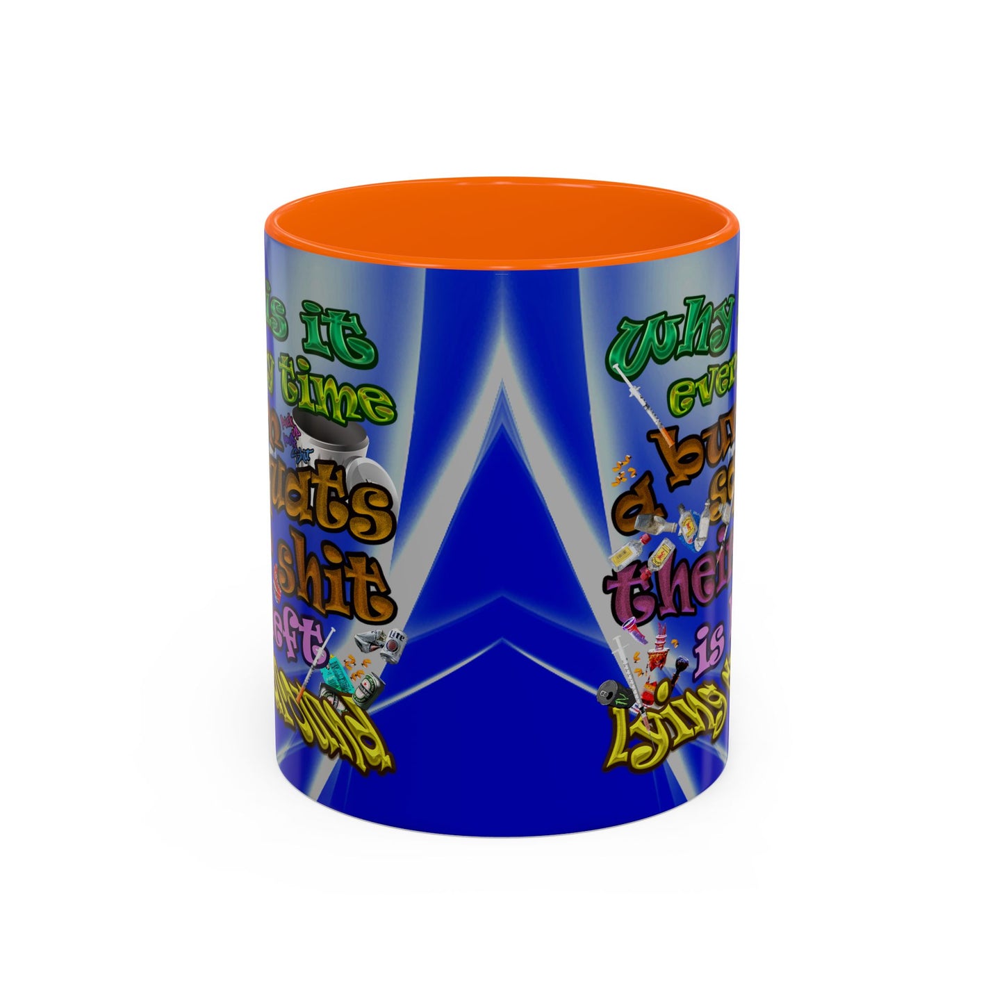 the bum's shit - Accent Mug (blue-white wave)