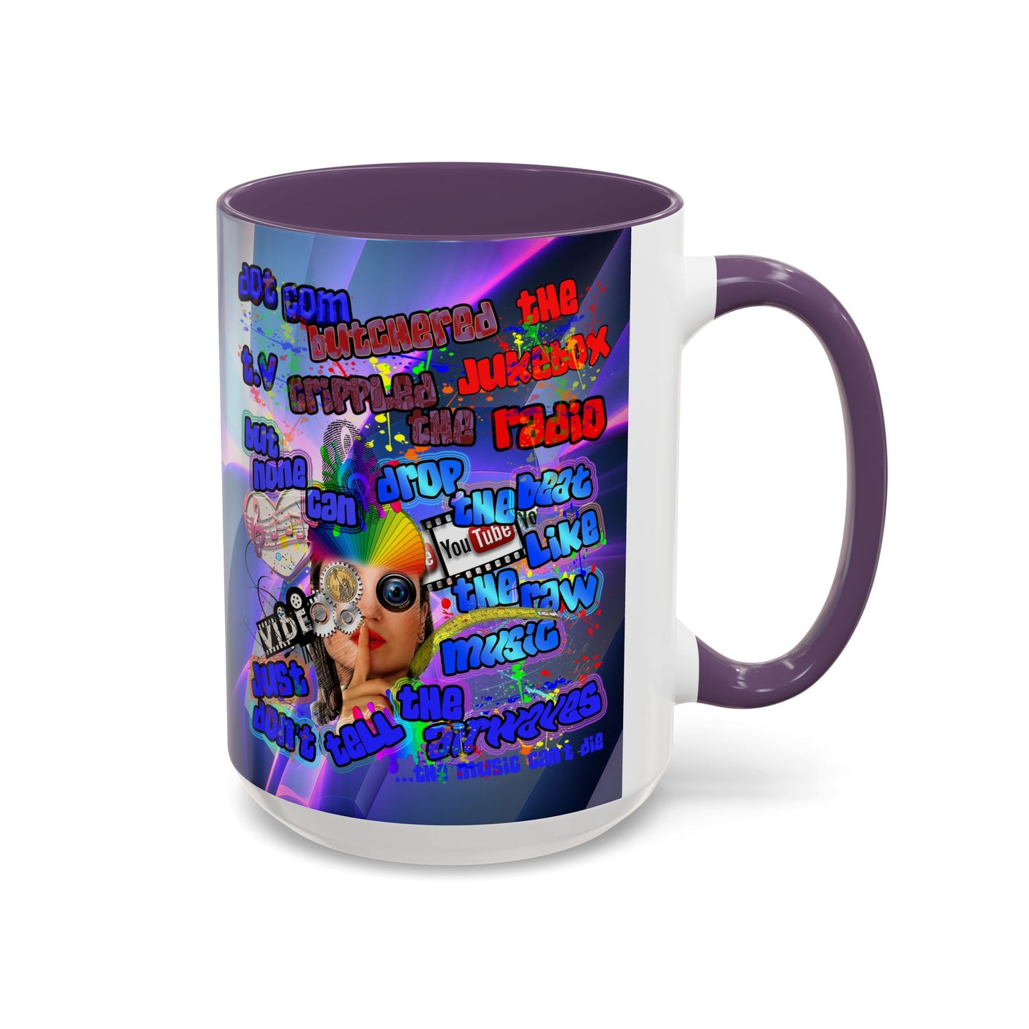 drop the beat - Accent Mug (grey-pink wave)