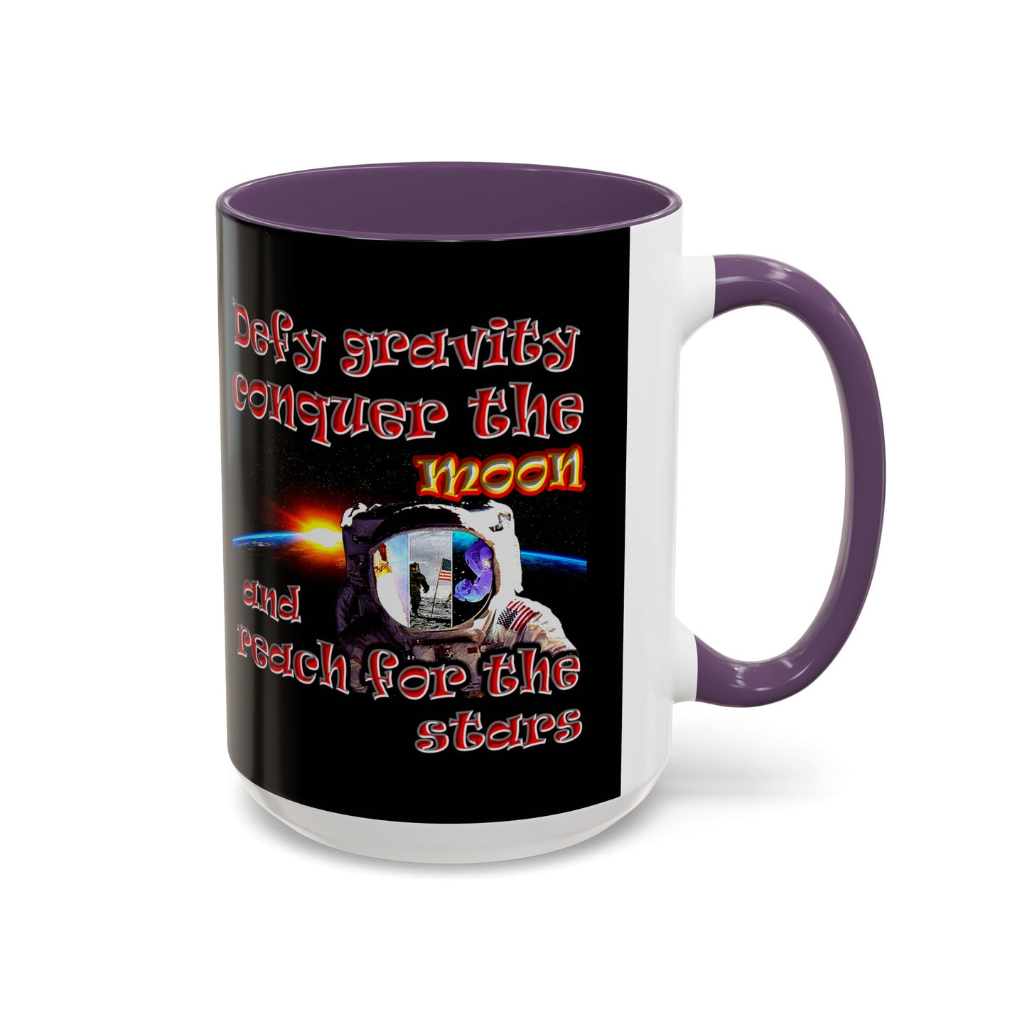 defy conquer reach - Accent Mug (black)
