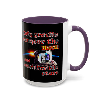 defy conquer reach - Accent Mug (black)