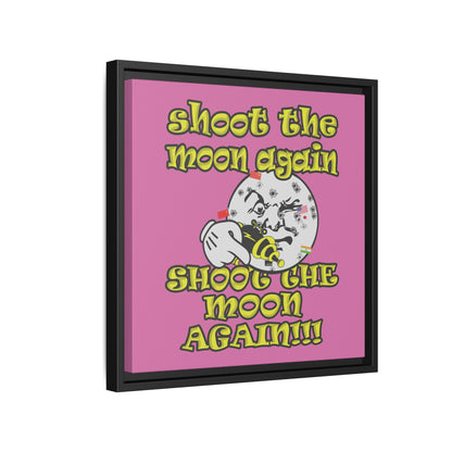 shoot the moon again - framed canvas art (light pink)