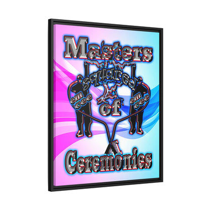 em cee squared - framed canvas art (light blue-pink wave)