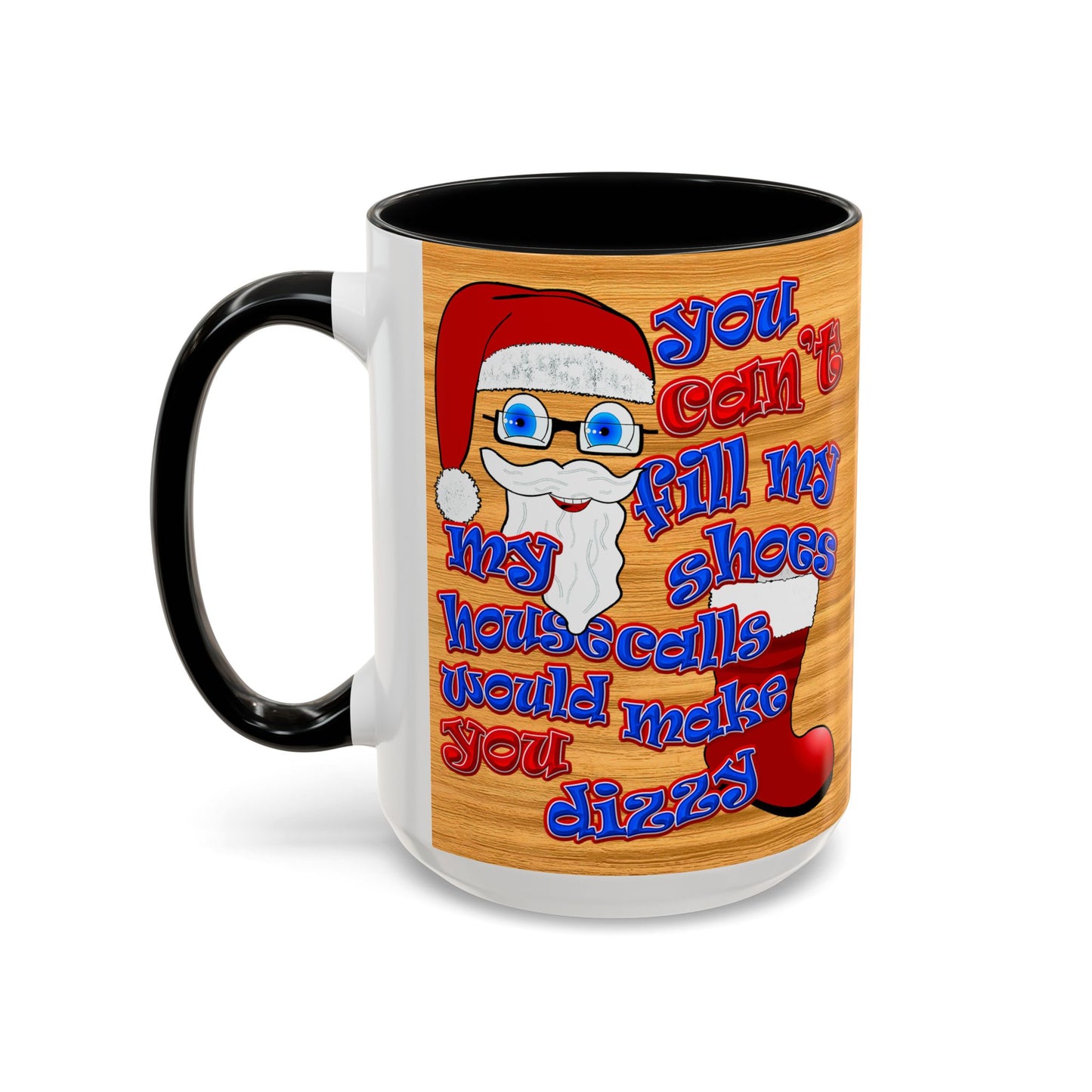 santa's shoes - Accent Mug (butterscotch wood finish)
