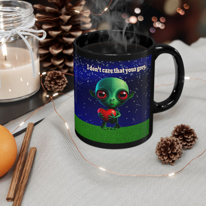 I don't care that your grey - Black Mug ('snoops' background)