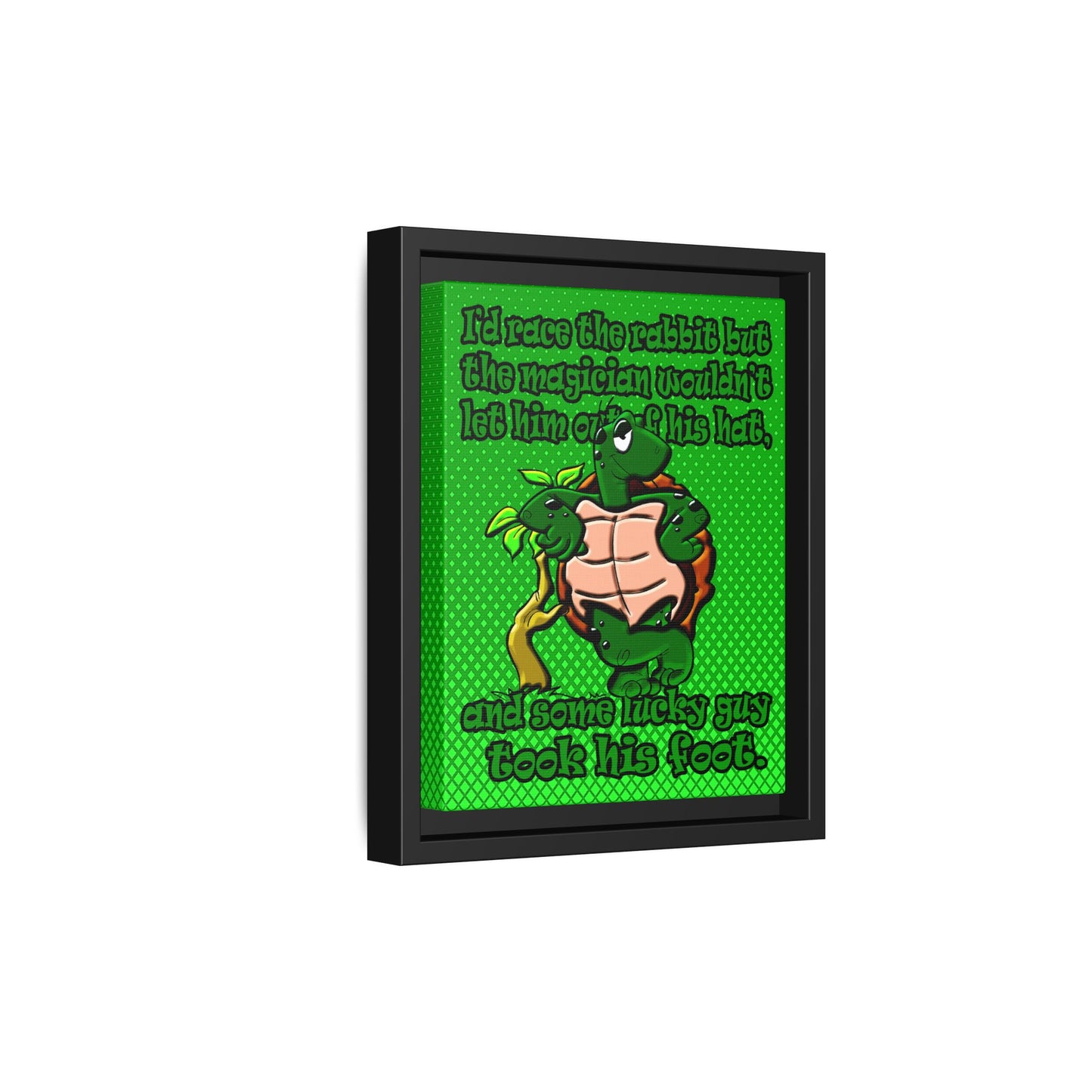 turtle race - framed canvas art (logo green)