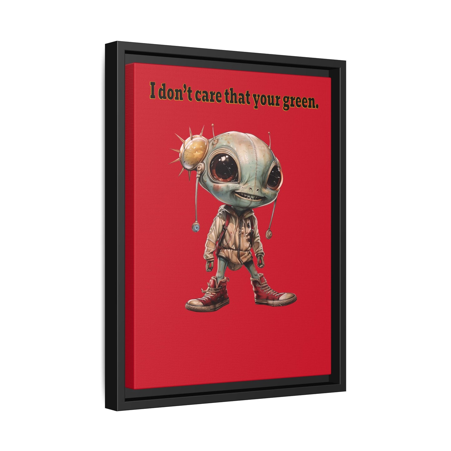 I don't care that your green - framed canvas art (dark red)