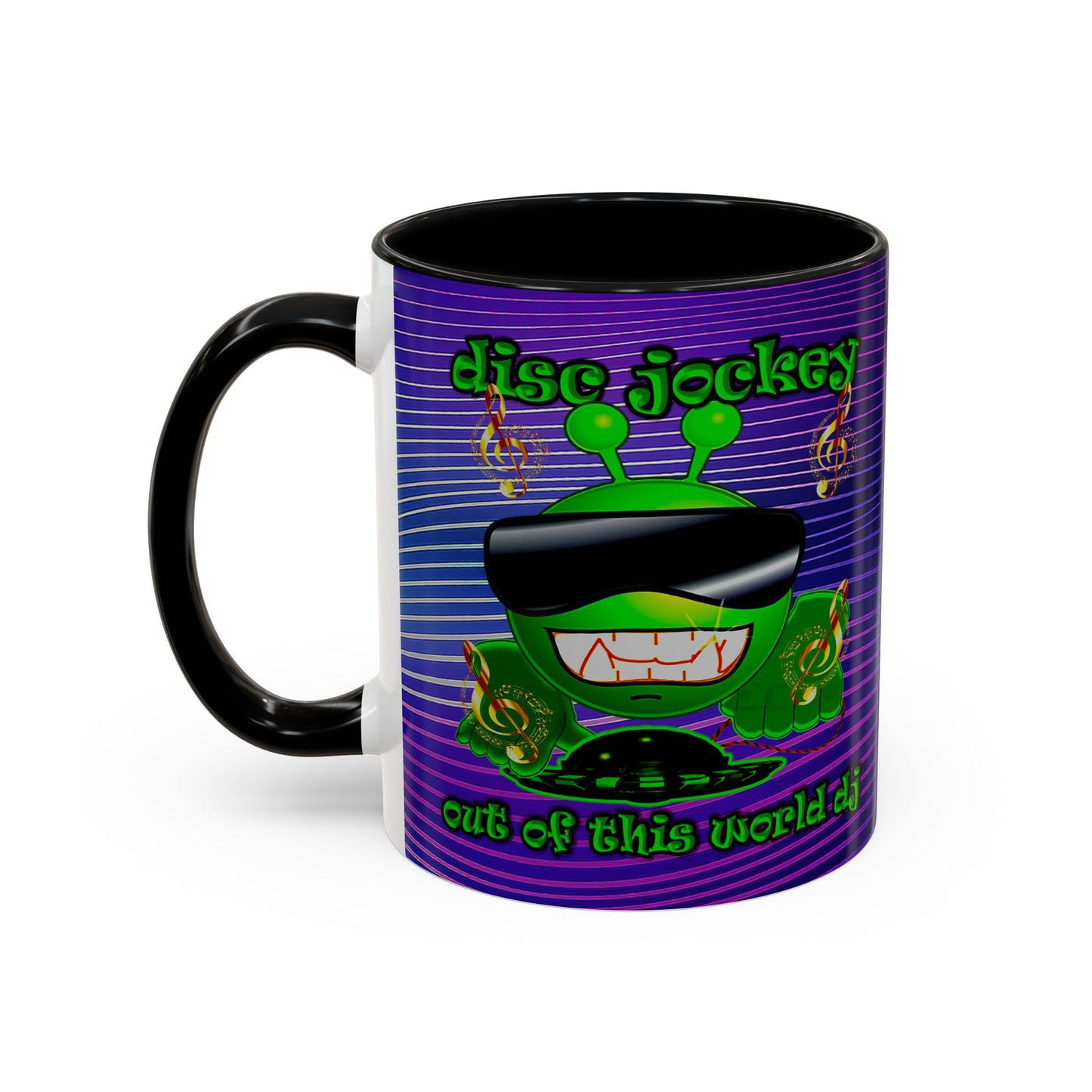 disc jockey - Accent Mug (purple wave)