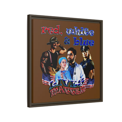 rw&b lives matter - framed canvas art (brown)