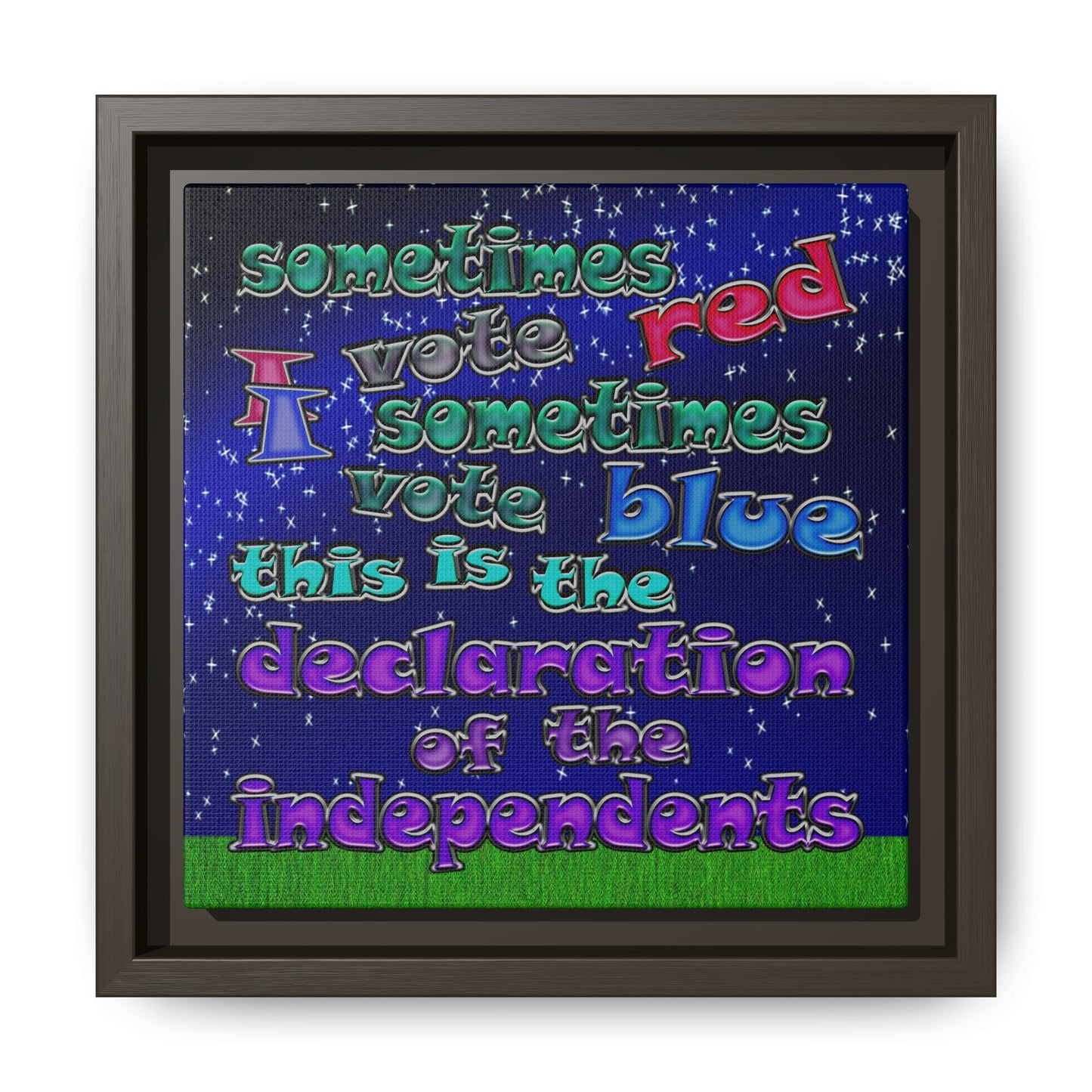 declaration of the independents - framed canvas art ('snoops' background)