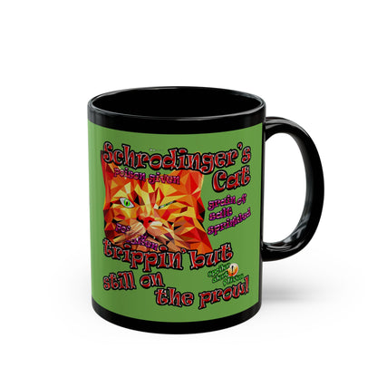 schrodinger's cat - Black Mug (green)
