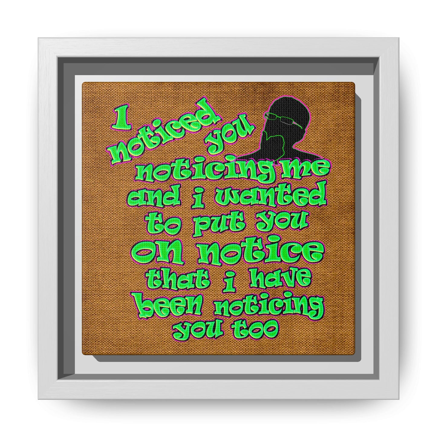 noticed you noticing - framed canvas art (brown papyrus)