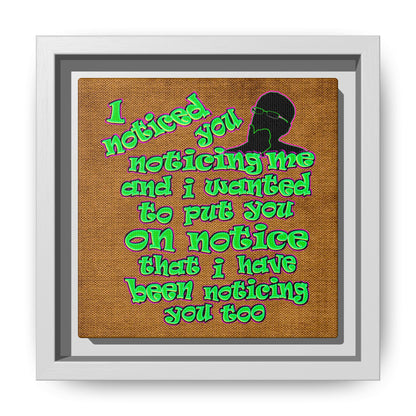 noticed you noticing - framed canvas art (brown papyrus)