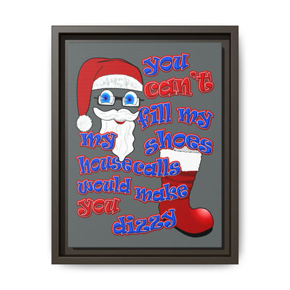 santa's shoes - framed canvas art (dark grey)