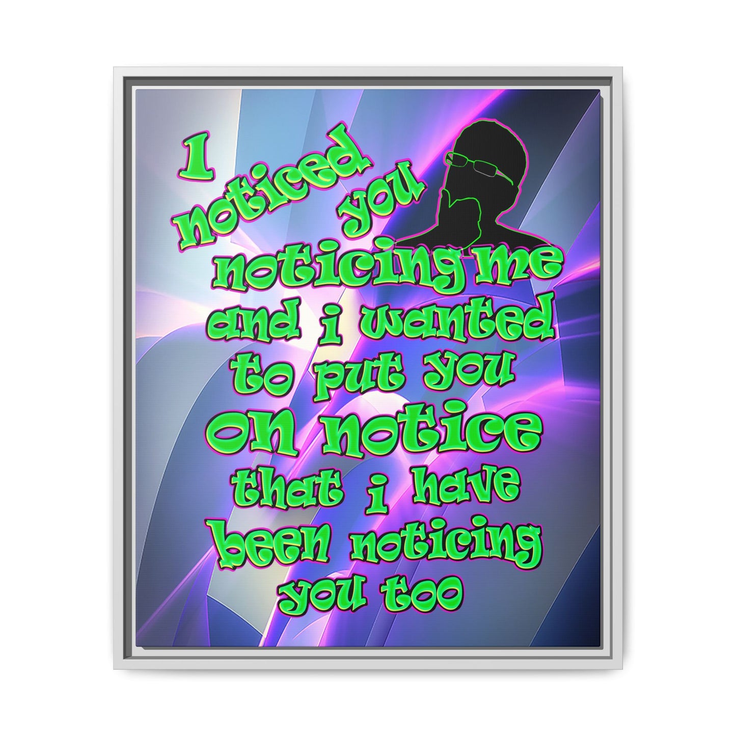 noticed you noticing - framed canvas art (grey-pink wave)