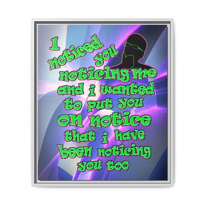noticed you noticing - framed canvas art (grey-pink wave)