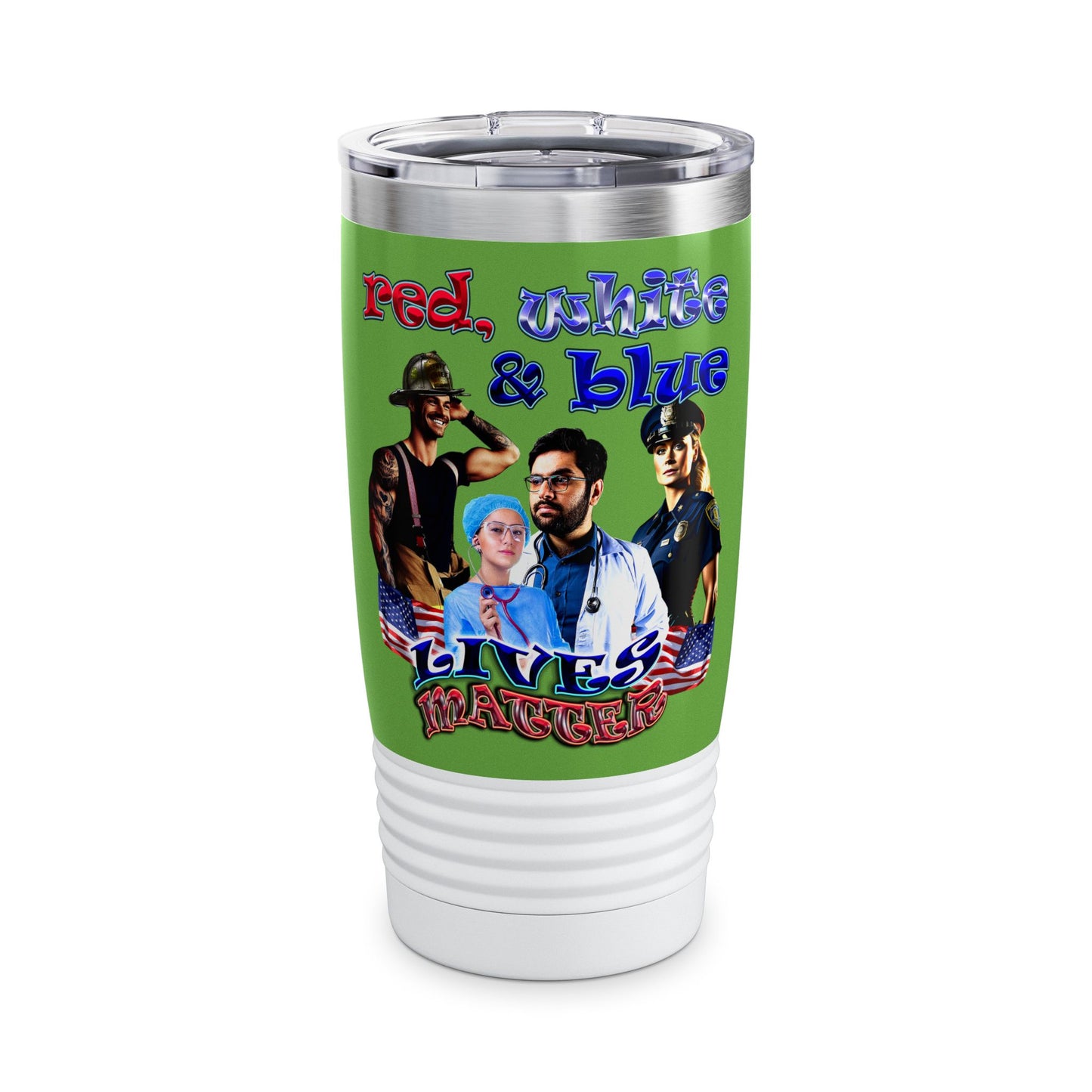 rw&b lives matter - Ringneck Tumbler, 20oz (green)
